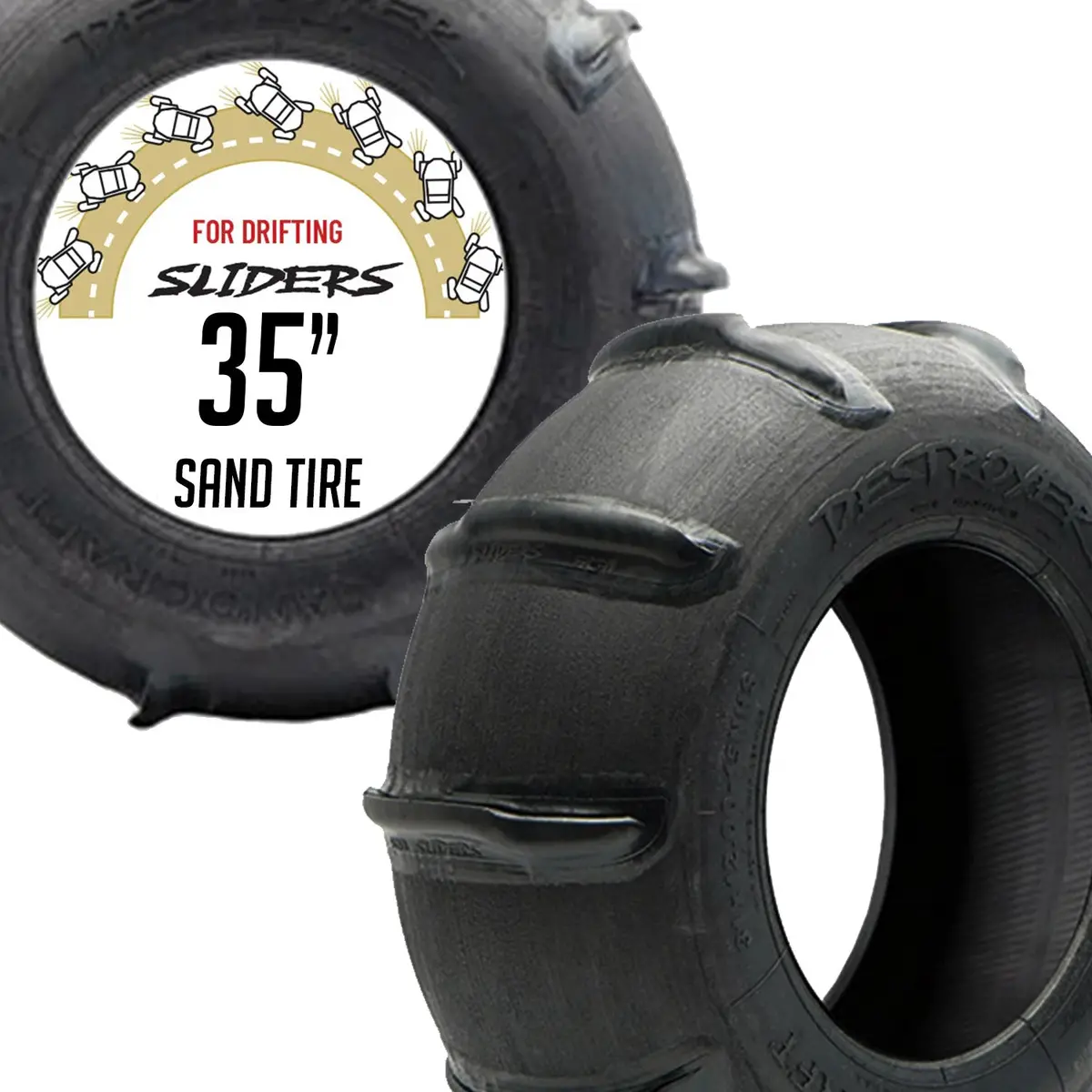 35" X 13.5" X 15" - Single Slider Rear Paddle Tire (10-16 Paddle Options) 1