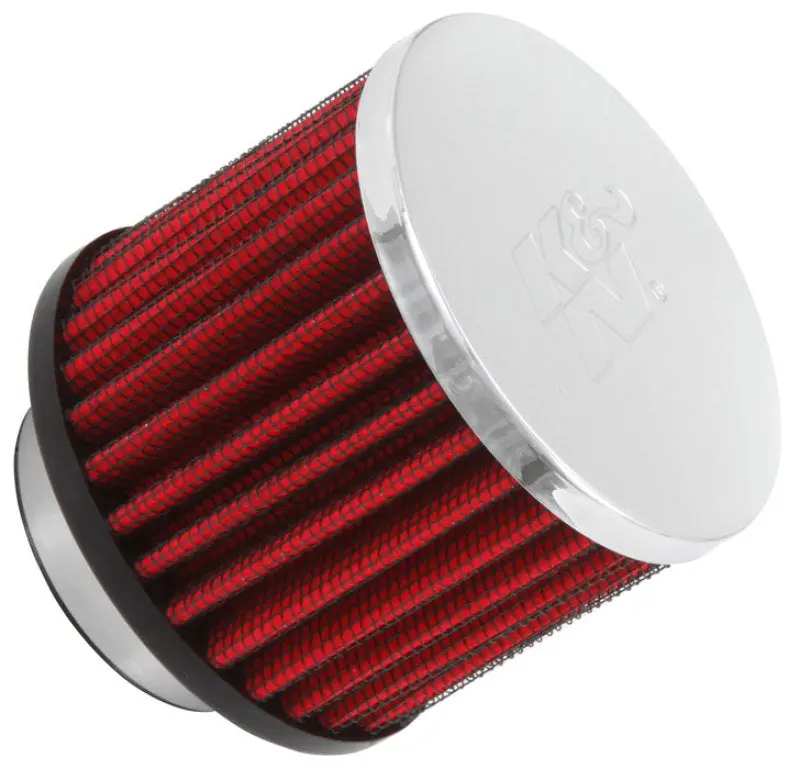 K&N 1.5In Flange Id X 3In Od X 2.5In H Chrome Finish Rubber Base Crankcase Vent Filter 1
