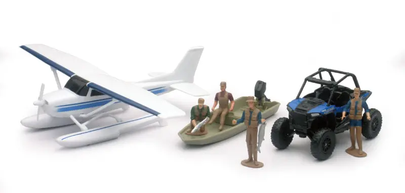 New Ray Toys Xtreme Adventure With Polaris Rzr And Float Plane Set 1