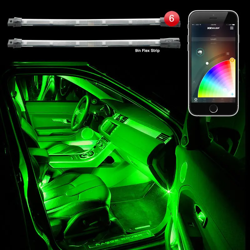 Xk Glow Flex Strip Million Color Xchrome Smartphone App Controlled Undercar Kit 6X10in 1