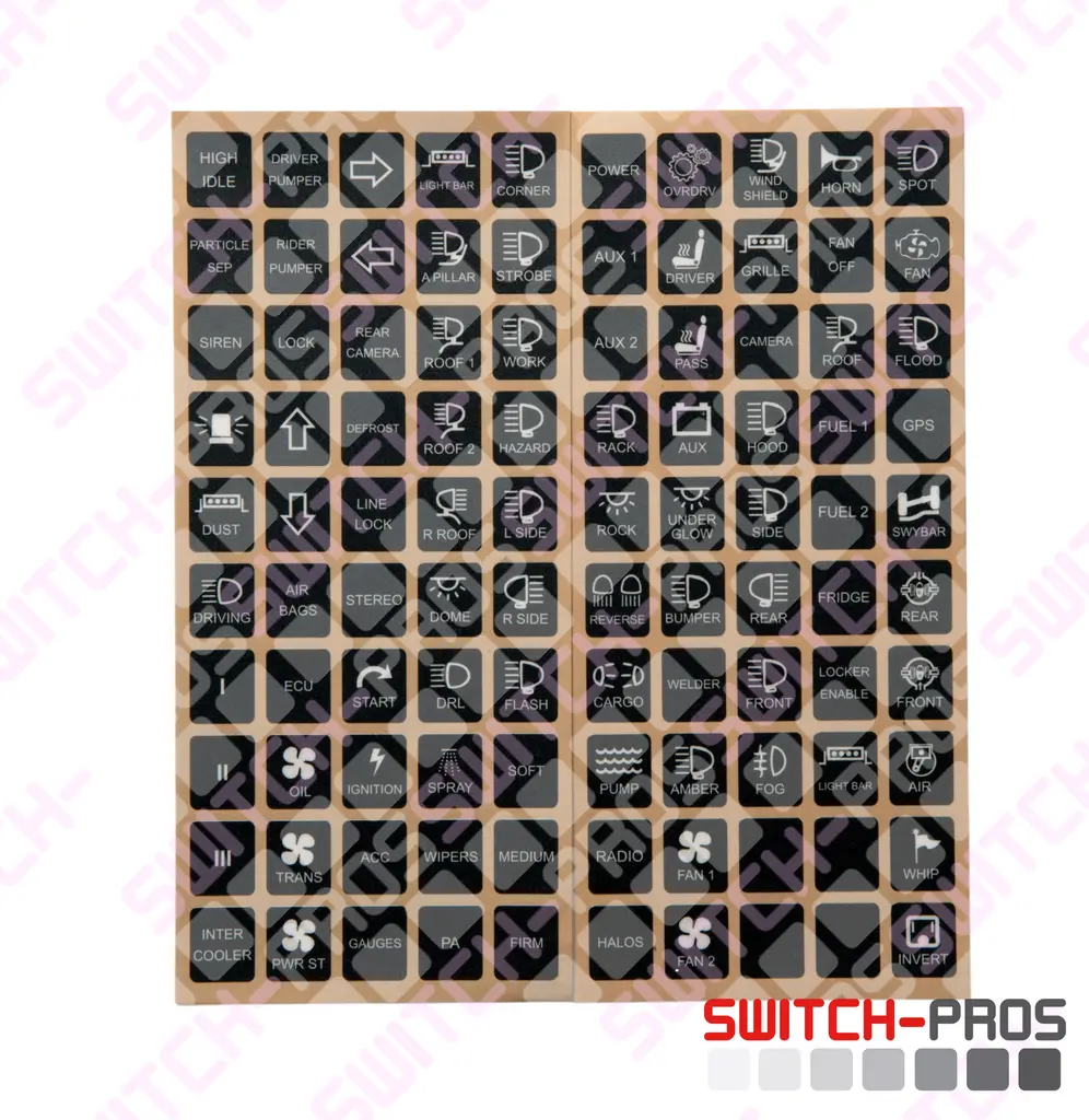 Vertical Switch Legends For Switch-Pros System 1