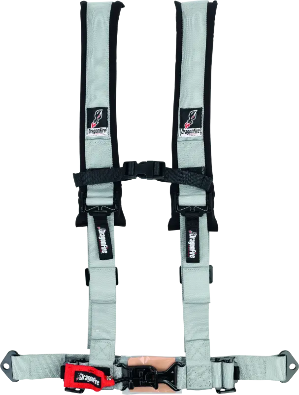 Dragonfire Racing Harness- H-Style- 4-Point- 2In Buckle- Grey 1