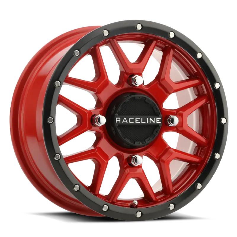 Raceline A94r Krank 14X7in / 4X110 Bp / 10Mm Offset / 83.8Mm Bore - Red & Black Lip Wheel 1