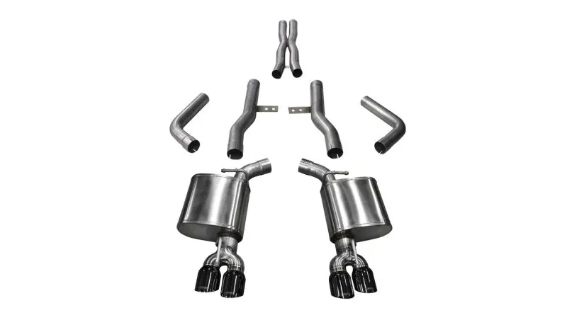 Corsa 2017-2023 Dodge Challenger 5.7L V8 Xtreme Cat-Back Dual Rear Exit W/3.5In Black Tips 1