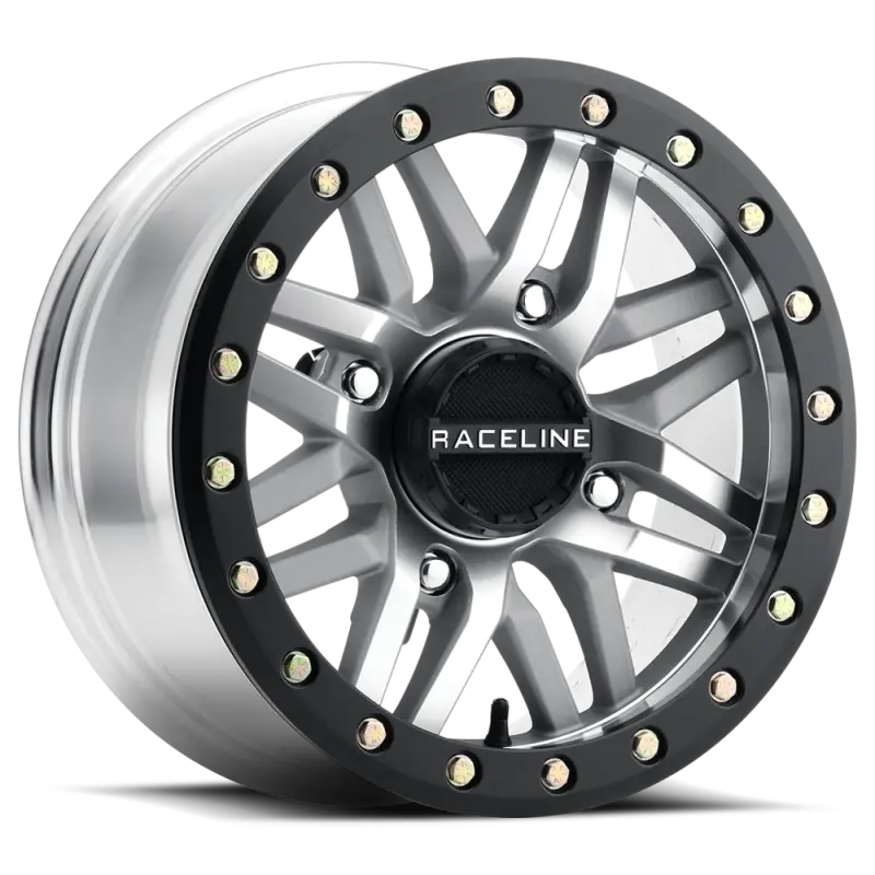 Raceline A91ma Ryno 15X7in/4X137 Bp/10Mm Offset/110.18Mm Bore - Machined & Black Ring Beadlock Wheel 1