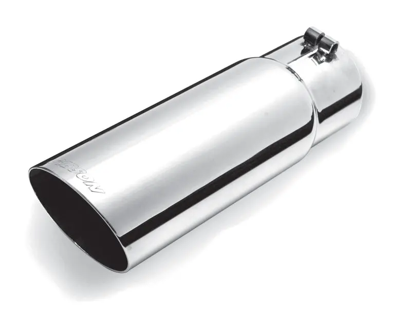 Gibson Round Single Wall Angle-Cut Tip - 4In Od/3In Inlet/12In Length - Stainless 1