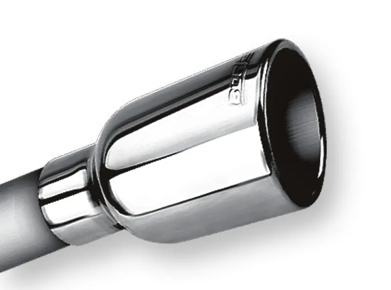 Borla 2.25In Inlet 3.19In Round Rolled Angle Cut Outlet X 5In Long Embossed Tip 1
