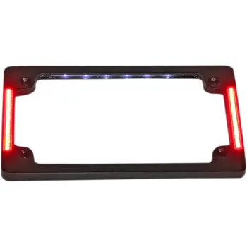 Custom Dynamics Tri-Horizontal Motorcycle Plate Frame With Flush-Mount Leds And Led Plate Illumination 1