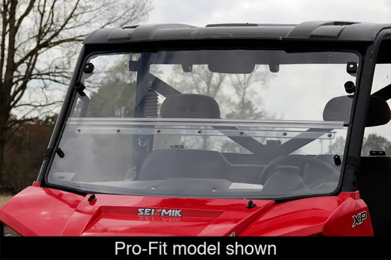 Seizmik 10-14 Polaris 400-570 Ranger Mid-Size - 1.75 In. Versa-Fold Windshield - Uv Resistant Poly 2