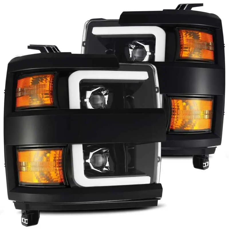 Alpharex 15-19 Chevy 2500Hd Pro-Series Proj Headlights Plank Jet Blk W/Activ Light/Seq Signal/Drl 1