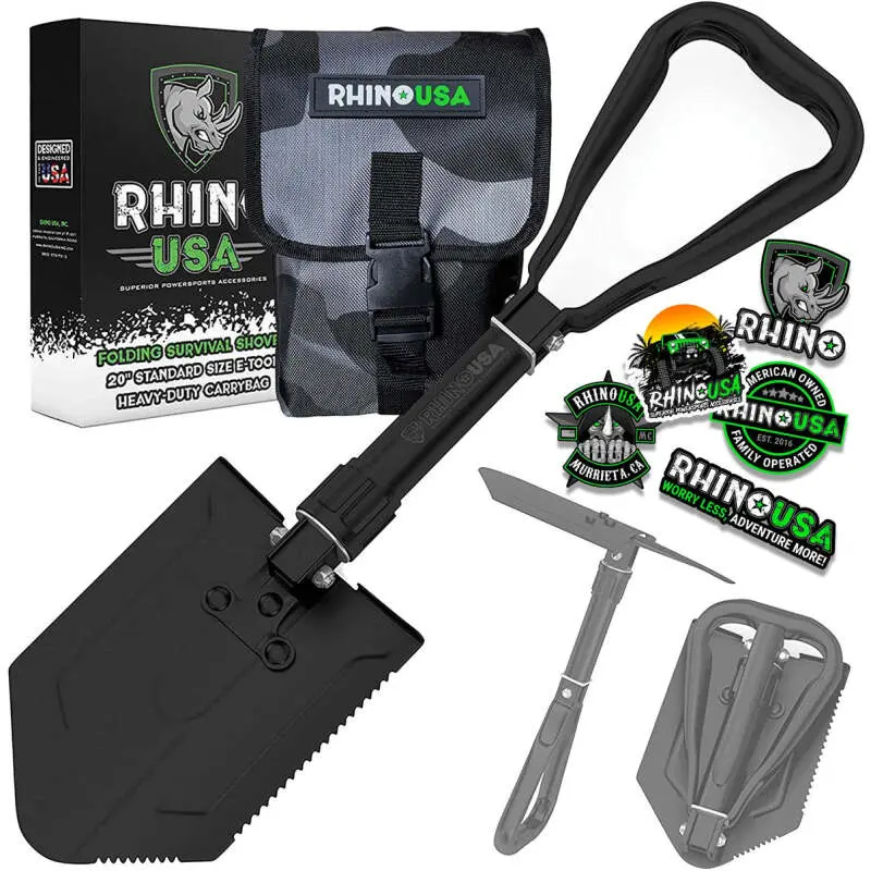 Rhino Usa Folding Recovery Shovel W/Pick 1
