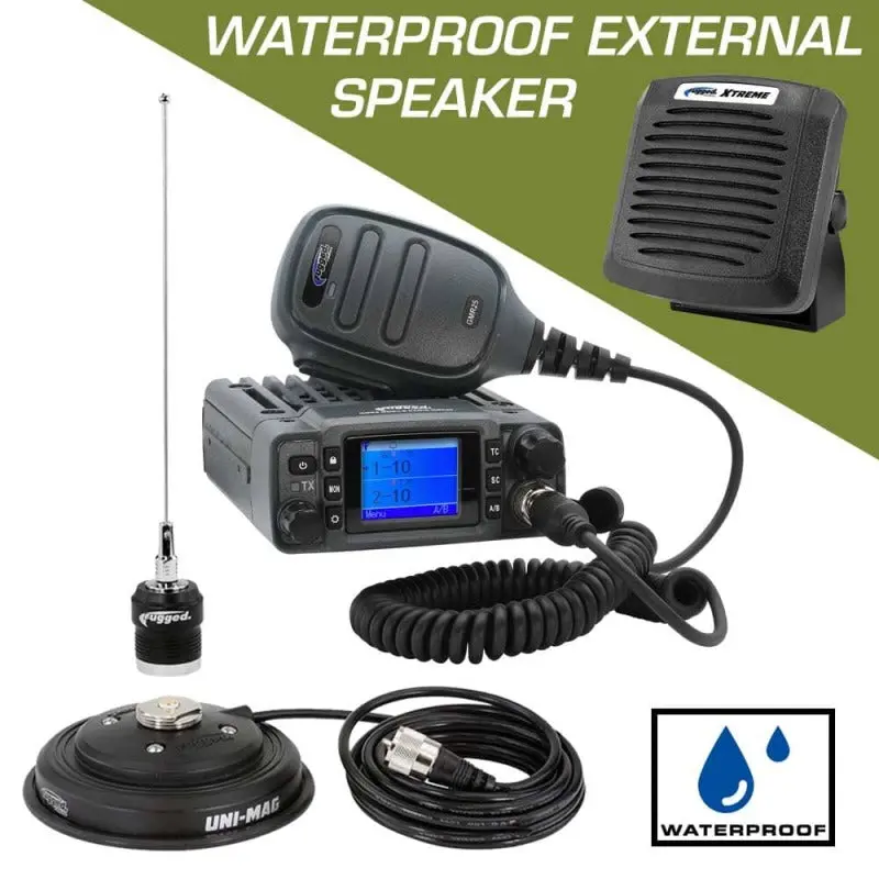 Rugged Radios Radio Kit Plus - Gmr25 Waterproof Gmrs Mobile Radio Kit With External Speaker 1