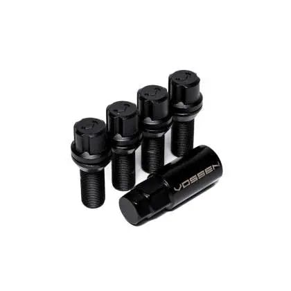 Vossen 30Mm Lock Bolt - 14X1.5 - 17Mm Hex - Cone Seat - Black (Set Of 4) 1
