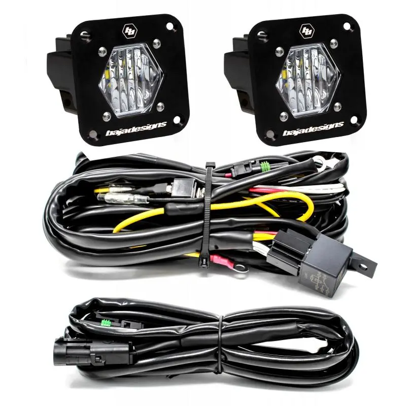 Baja Designs S1 Wide Cornering Led Light Backup Kit W/ Mounting Bracket Pair 1