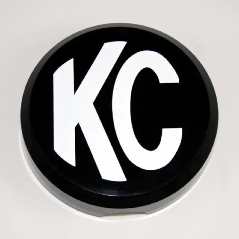 Kc Hilites 6In. Round Hard Cover For Daylighter/Slimlite/Pro-Sport (Single) - Black W/White Kc Logo 1