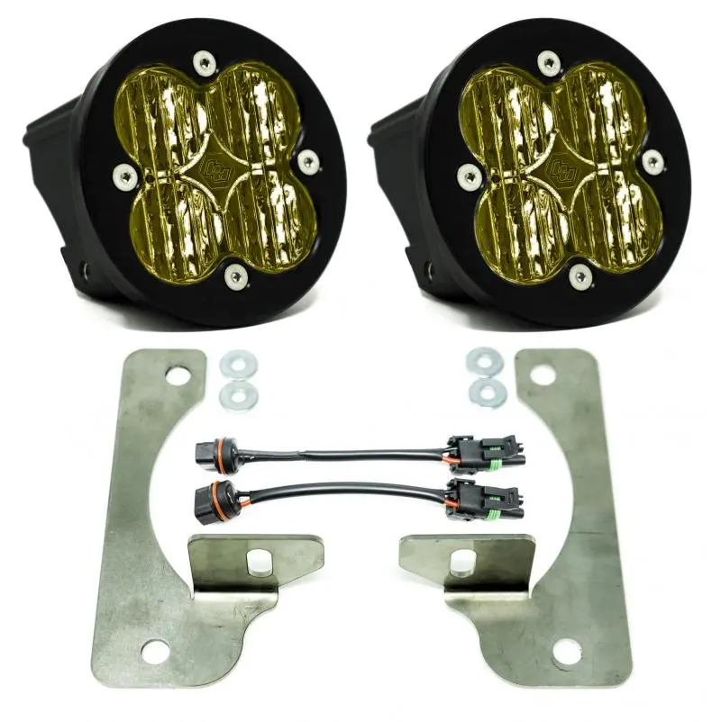 Baja Designs 2018+ Wrangler Jl Rubicon Squadron-R Fog Light Pocket Kit - Amber 1