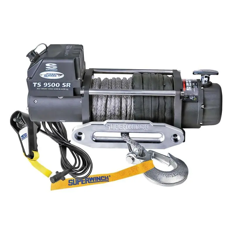 Superwinch 9500 Lbs 12V Dc 3/8In X 80Ft Synthetic Rope Tiger Shark 9500 Winch 1