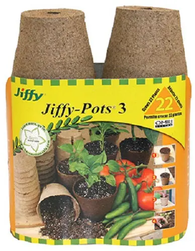 Jiffy Jp322 22-Pack 3" Round Seed Starting Peat Pots - Quantity Of 4 1