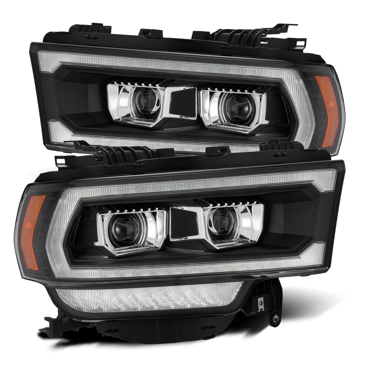 Alpha Rex 19-22 Ram 2500/3500/4500/5500 Luxx-Series Led Projector Headlights Black 1
