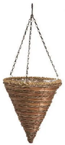 Panacea 88636Gt 12" Rope & Fern Cone Hanging Baskets - Quantity 10 1