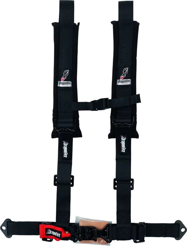 Dragonfire Racing Harness- H-Style- 4-Point- 2In Youth- Black 1