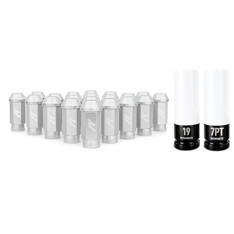 Mishimoto Aluminum Locking Lug Nuts M12x1.25 20Pc Set Silver 2
