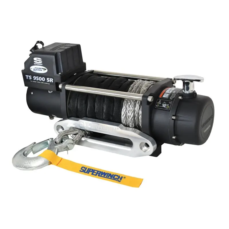 Superwinch 9500 Lbs 12V Dc 3/8In X 80Ft Synthetic Rope Tiger Shark 9500 Winch 2