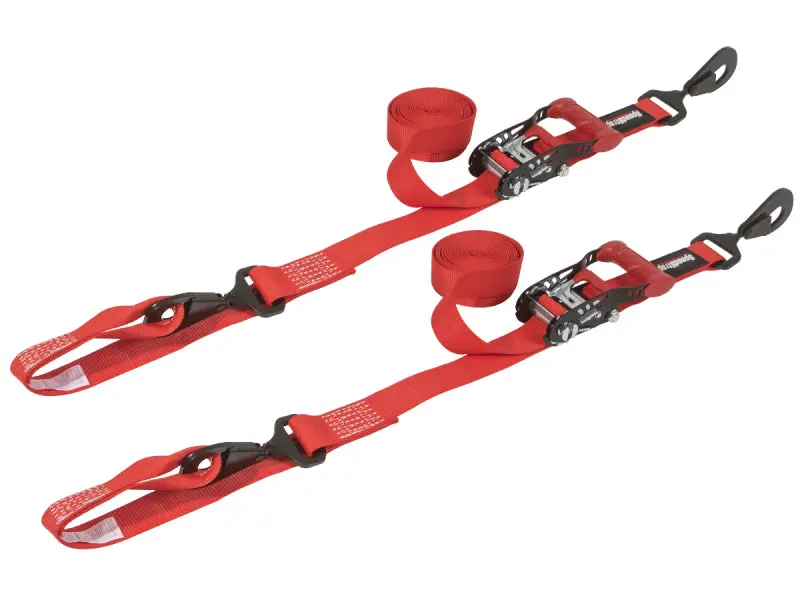 Speedstrap 1 1/2In X 10Ft Ratchet Tie-Down W/ Soft-Tie (2 Pack) - Red 1
