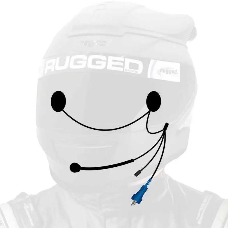 Rugged Radios Offroad Wired Helmet Kit With Alpha Audio Speakers Mic & 3.5Mm Earbud Jack 1