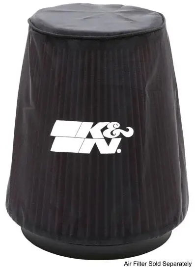 K&N Universal P Dry Charger Round Tapered Air Filter Wrap Black 1