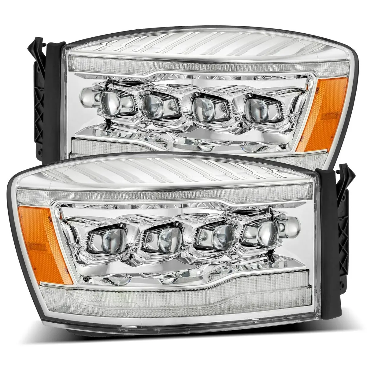 Alpha Rex 06-08 Dodge Ram Nova-Series Led Projector Headlights Chrome 1