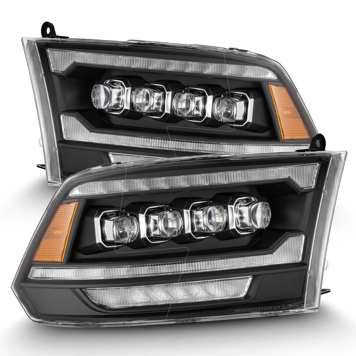 Alpha Rex 09-18 Ram Truck Nova-Series (5Th Gen 2500 G2 Style) Led Projector Headlights Black 1