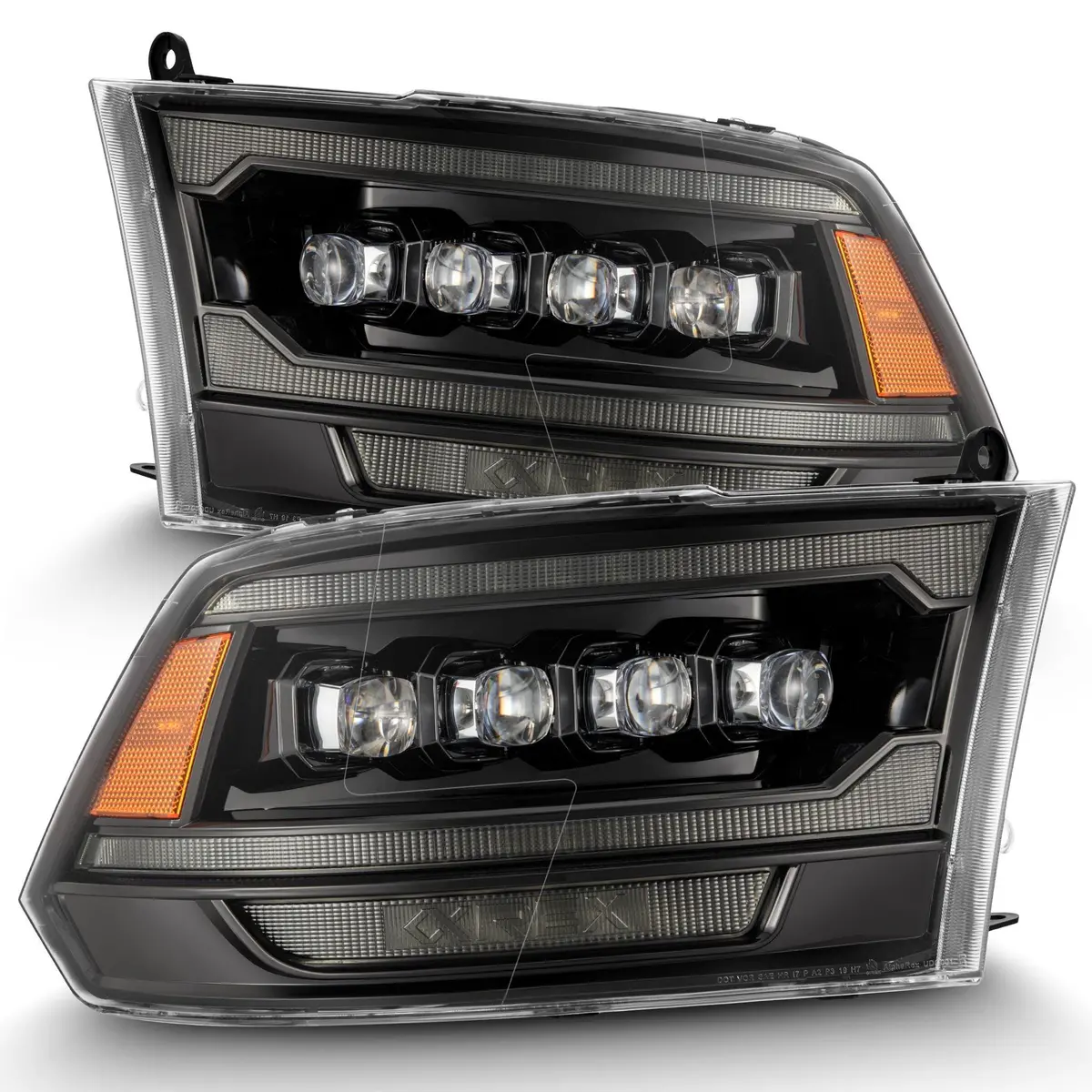 Alpha Rex 09-18 Ram Truck Nova-Series (5Th Gen 2500 G2 Style) Led Projector Headlights Alpha-Black 1