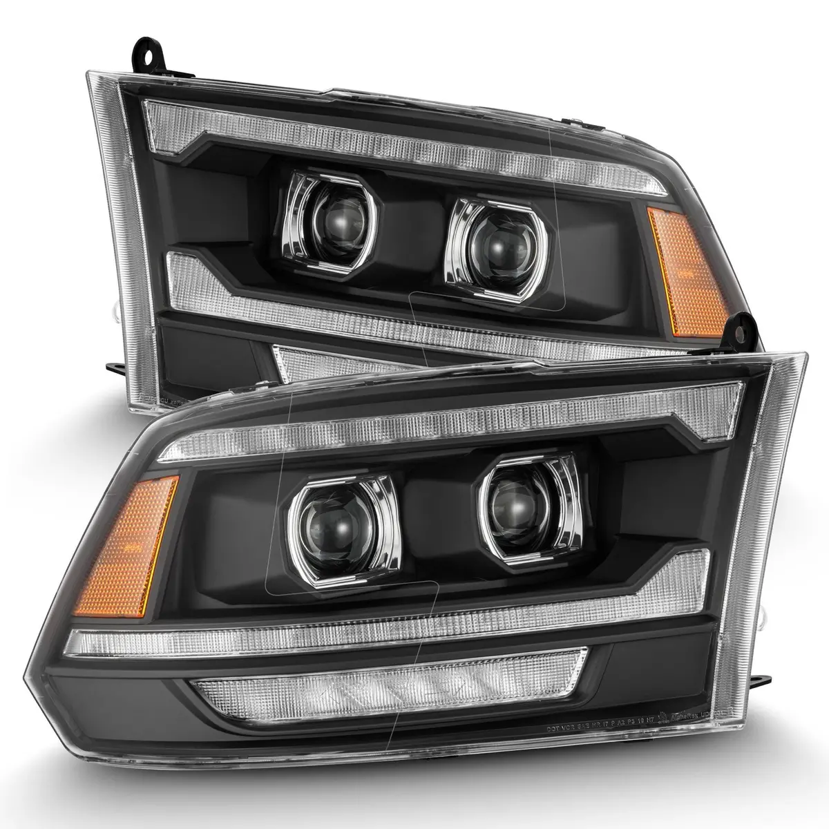 Alpha Rex 09-18 Ram Truck Luxx-Series (5Th Gen 2500 G2 Style) Led Projector Headlights Black 1