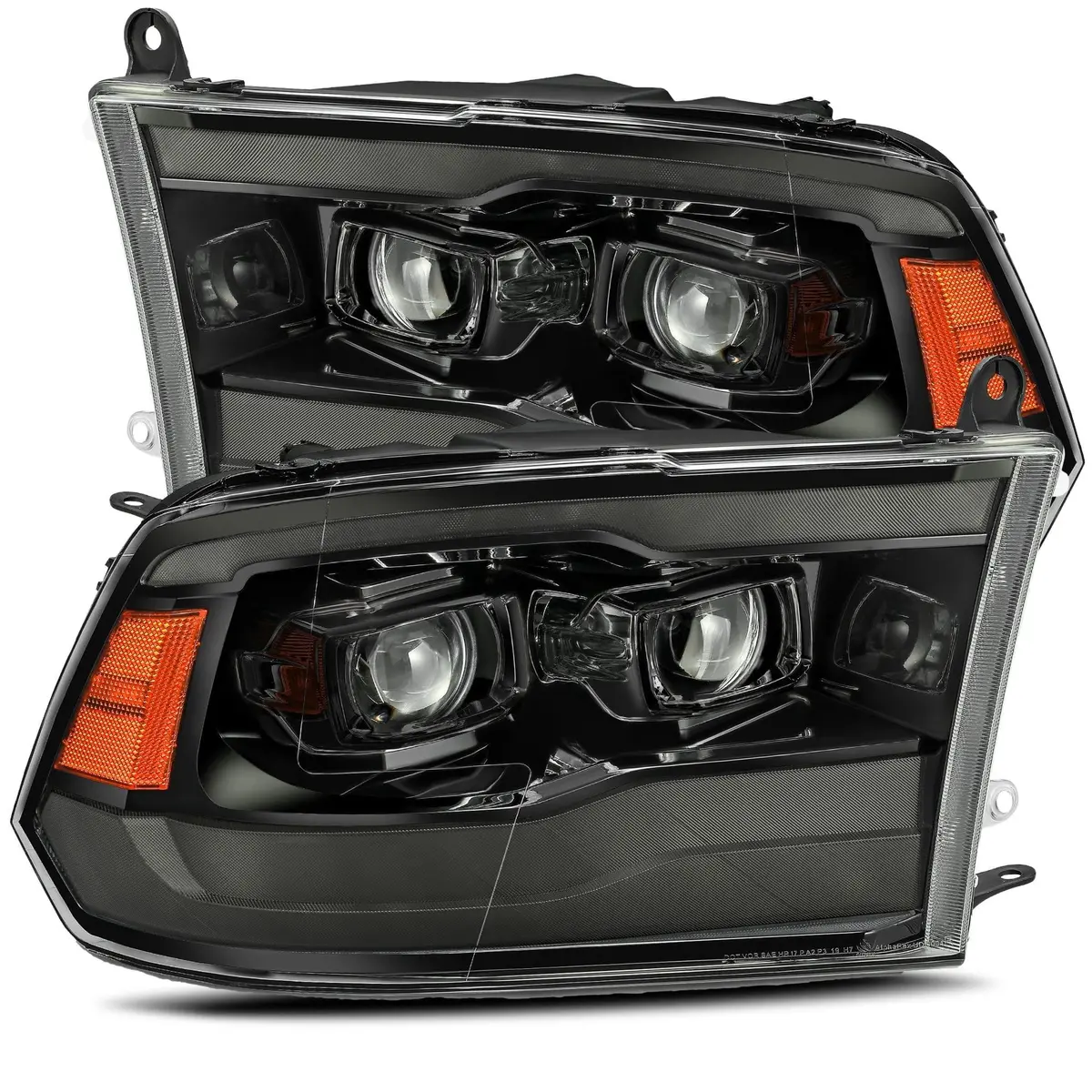 Alpha Rex 09-18 Ram Truck Luxx-Series Led Projector Headlights Alpha-Black 1