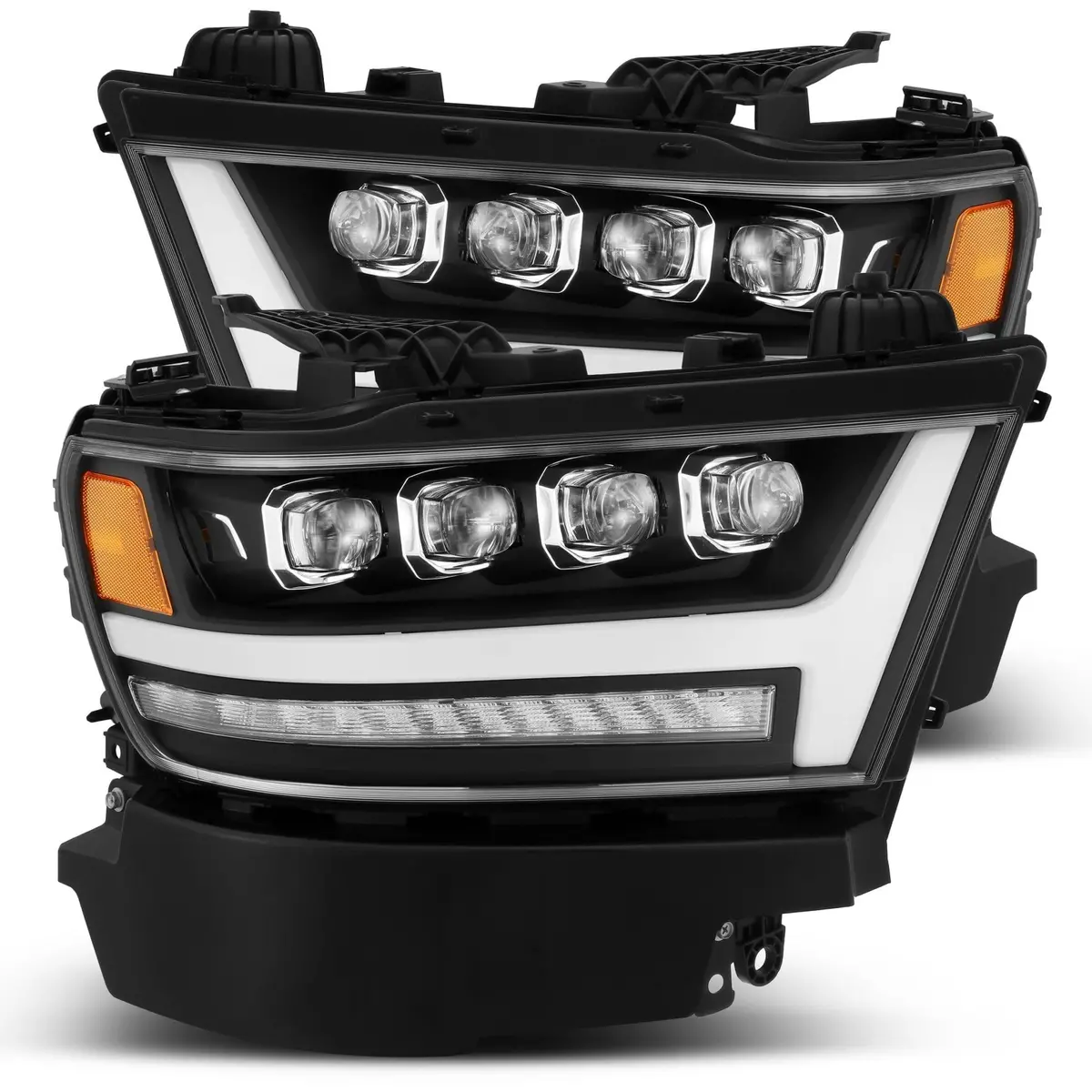 Alpha Rex 19-22 Ram 1500 Nova-Series Led Projector Headlights Black 1