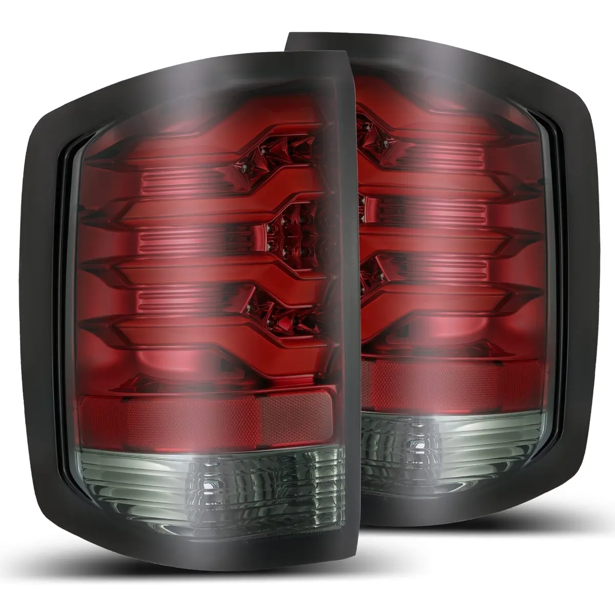 Alpha Rex 14-18 Chevrolet Silverado 1500 / 15-19 Silverado 2500Hd/3500Hd / 15-19 Gmc Sierra 3500Hd Dually Pro-Series Led Tail Lights Red Smoke 1