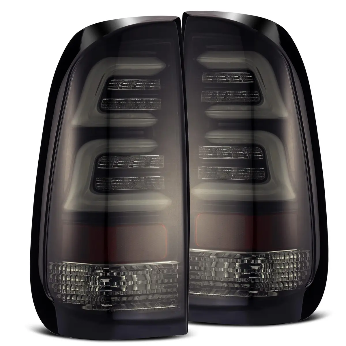 Alpha Rex 97-03 Ford F150 / 99-16 F250/F350 Super Duty Pro-Series Led Tail Lights Jet Black 1