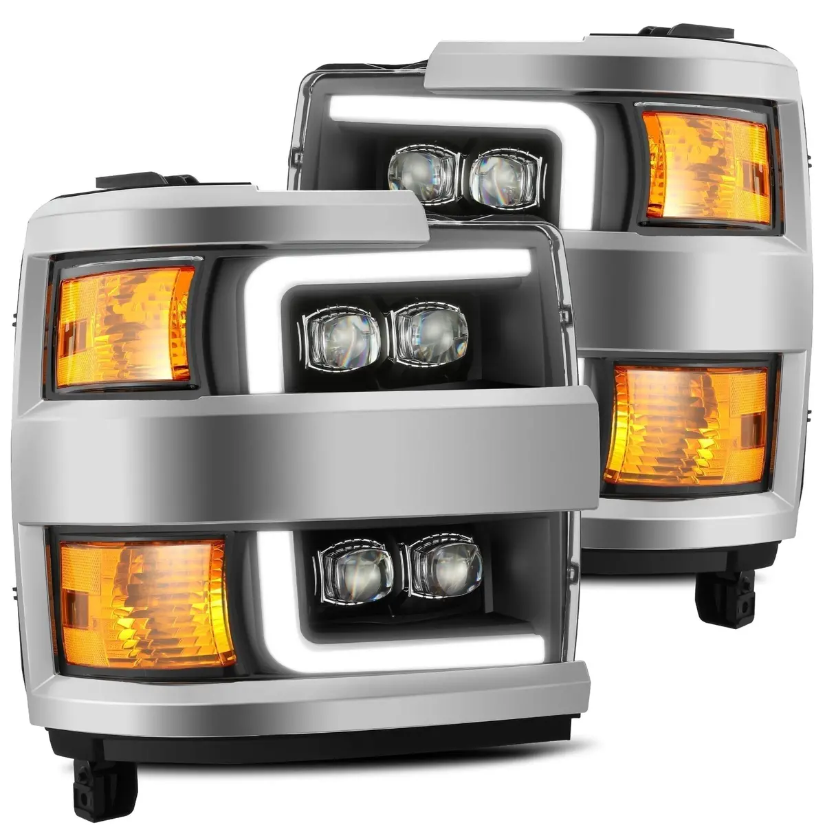 Alpha Rex 15-19 Chevrolet Silverado 2500Hd/3500Hd Nova-Series Led Projector Headlights Black G2 1