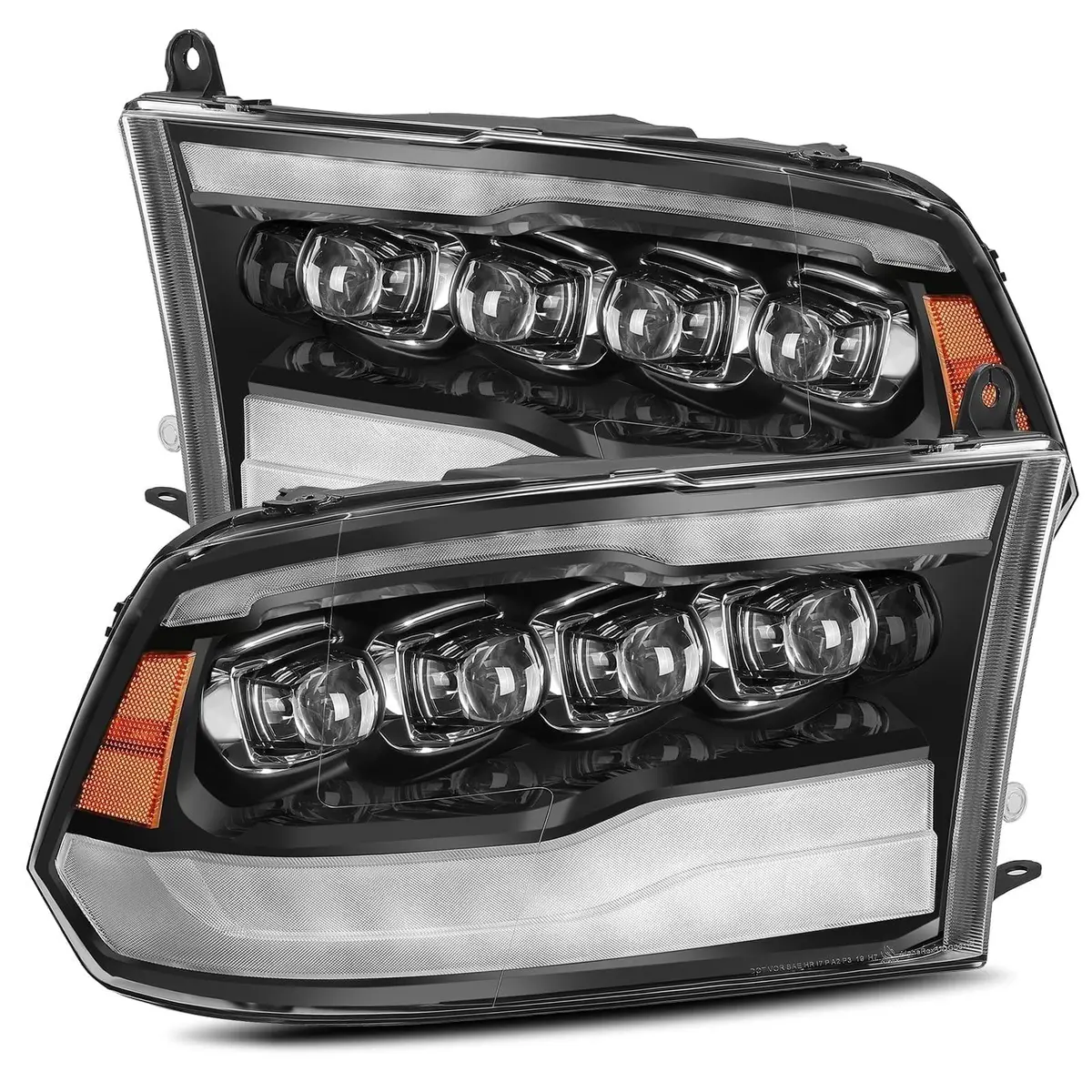 Alpha Rex 09-18 Ram Truck Nova-Series Led Projector Headlights Jet Black 1