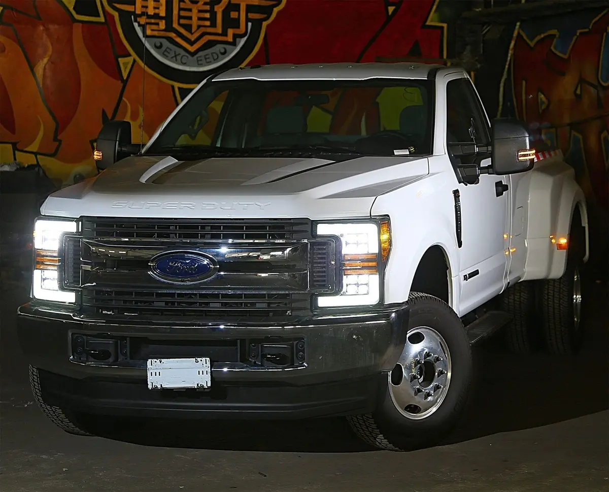 Alpha Rex 17-19 Ford Super Duty Nova-Series Led Projector Headlights Jet Black 2