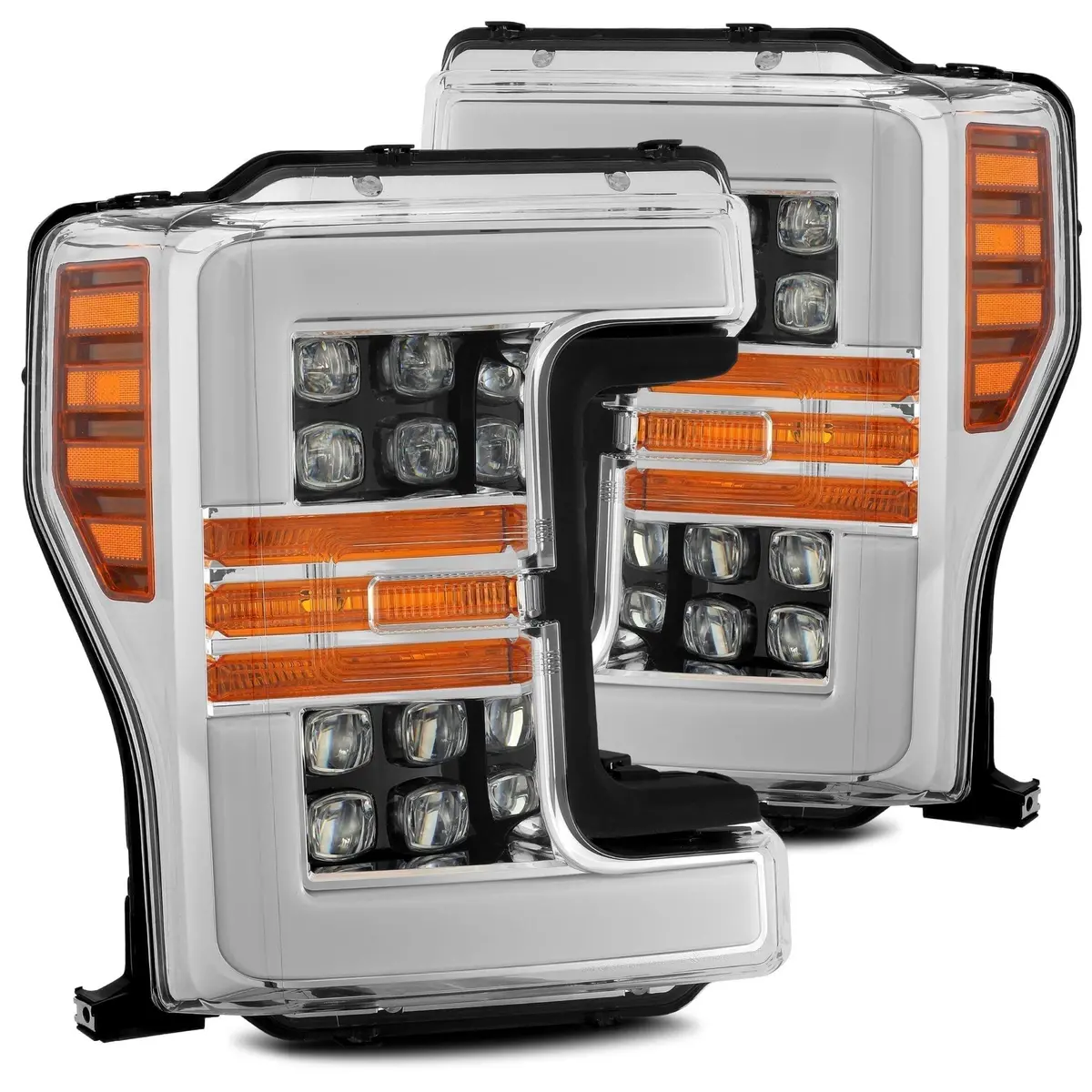 Alpha Rex 17-19 Ford Super Duty Nova-Series Led Projector Headlights Chrome 1