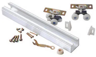 L E Johnson 100721Dr 72" Hd  Aluminum Single Pocket Door Track Hardware Kit - Quantity Of 1 1