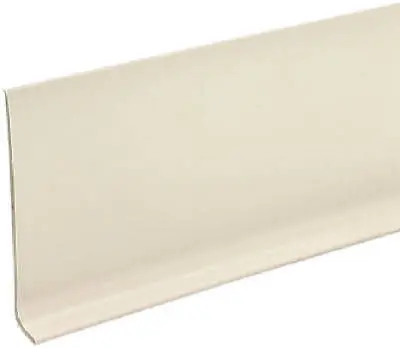 M D Bldg. 75481 4" X 120' Almond Color Vinyl Wall Base Cove Moulding Bulk Roll - Quantity Of 1 1