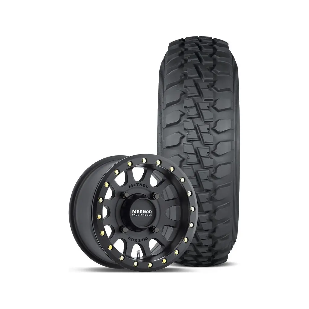 401 Beadlock Wheel (Matte Black) + Ds Tire 1