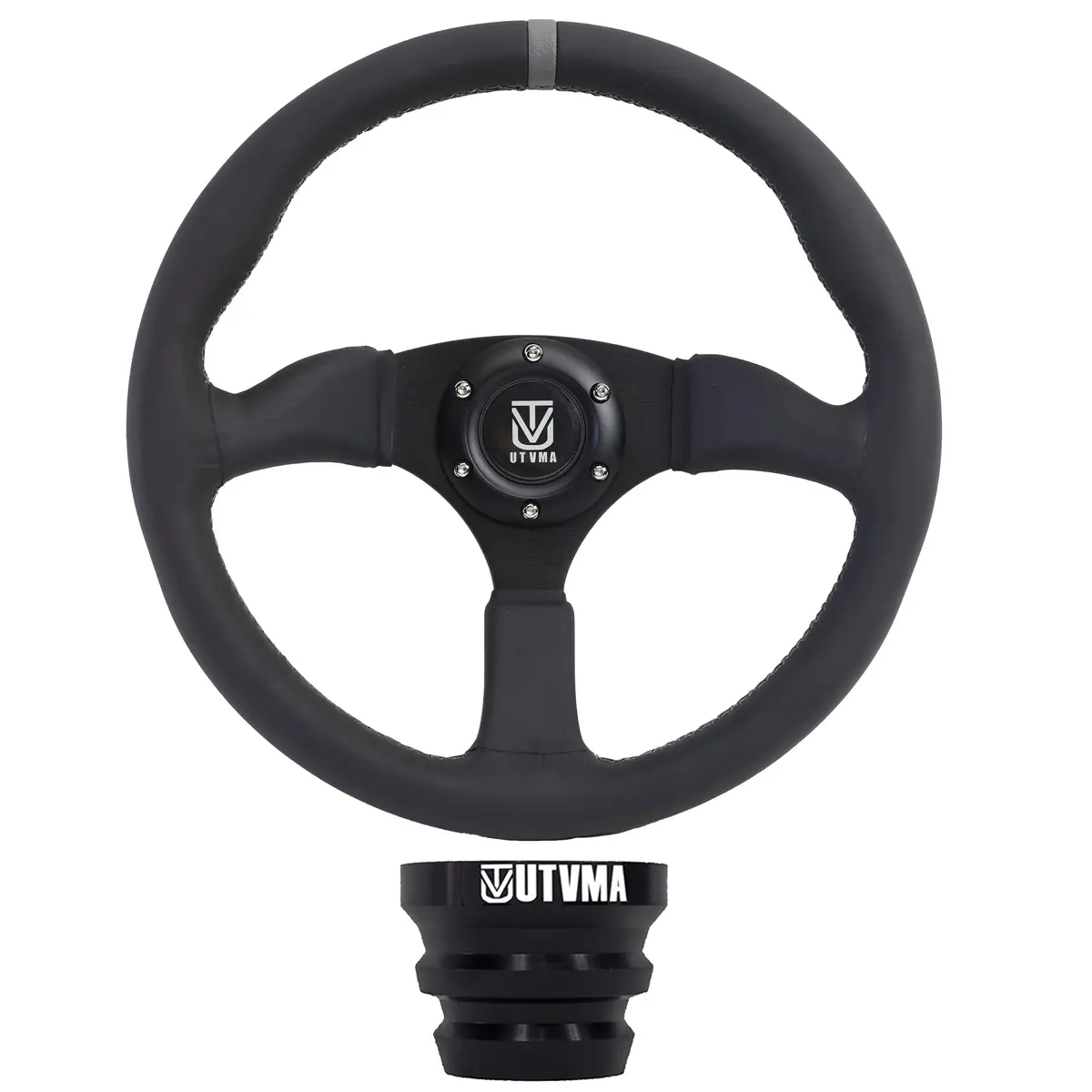 Utvma Octane Leather Steering Wheel With Hub (Polaris, Can Am Models) 4