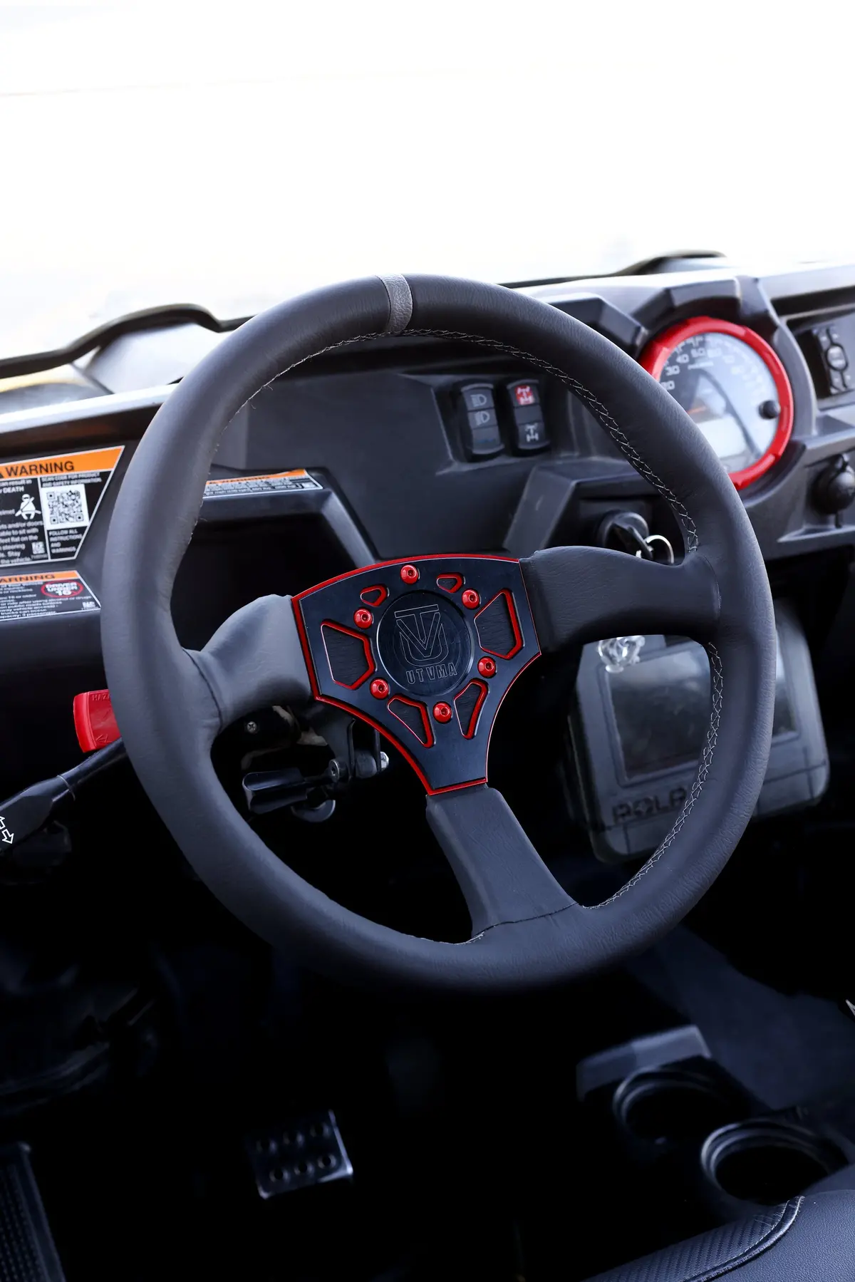 Utvma Octane Leather Steering Wheel With Hub (Polaris, Can Am Models) 2