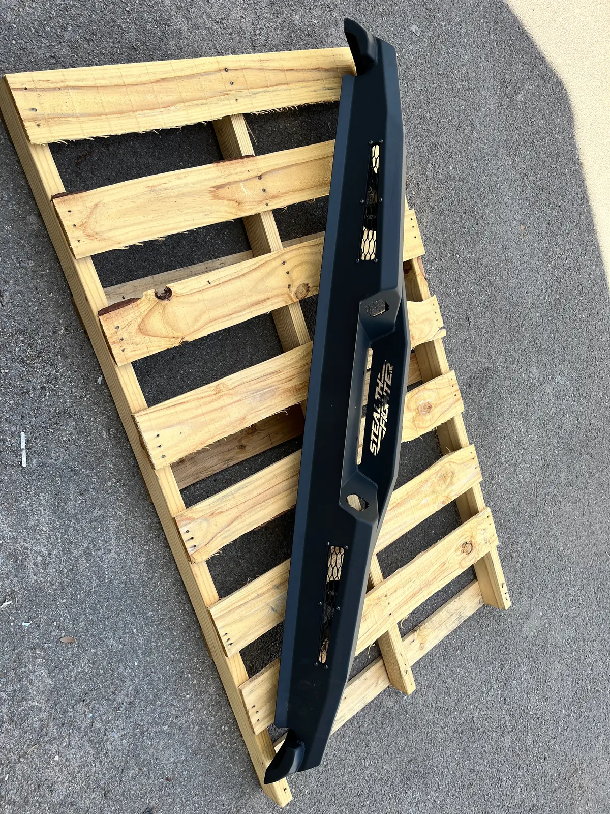 Open Box (Will Only) 2022+ Ford Raptor Stealth Fighter R Bumper W/ 2 Cube Lights - Hammer Black 1