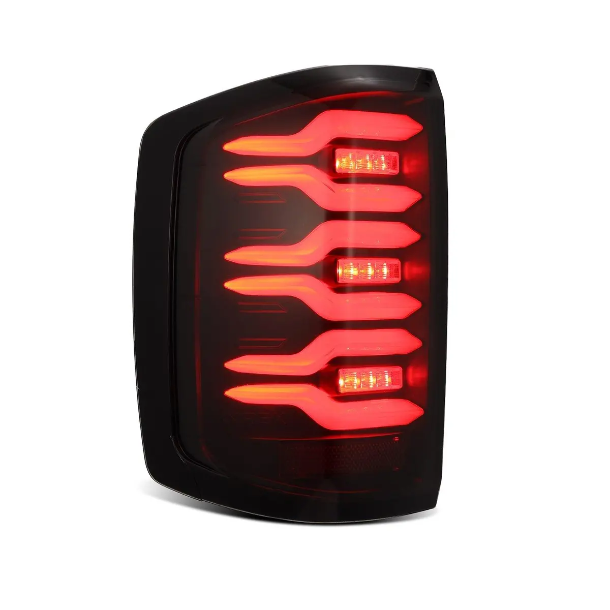 Alpha Rex 14-18 Chevrolet Silverado 1500 / 15-19 Silverado 2500Hd/3500Hd / 15-19 Gmc Sierra 3500Hd Dually Luxx-Series Led Tail Lights Black 2