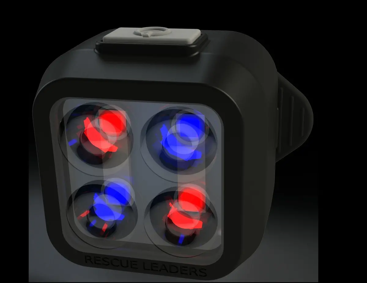 Rescue Leaders Rbnyl-6 Red & Blue Body Beacon Led Equipped Nylon Belt Keeper First Responder Light Gen 2 - Quantity Of 6 1